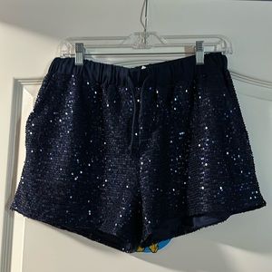 Women’s blue sequin shorts size xl. Brand new with tags.